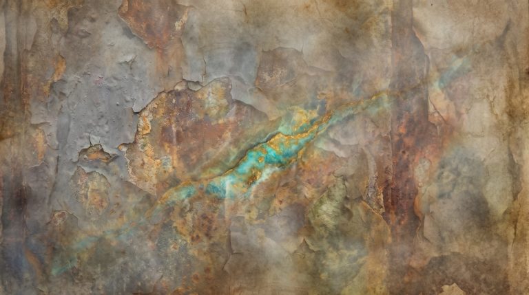 Comment être soi-même : une veine minérale colorée qui apparaît sous des couches de peinture écaillées