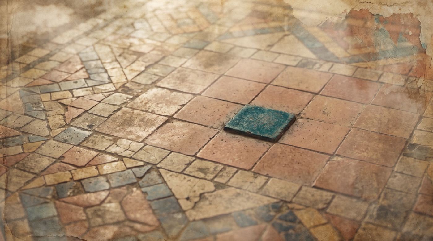 Être soi-même : une tesselle d'une autre couleur au milieu d'une mosaïque ancienne