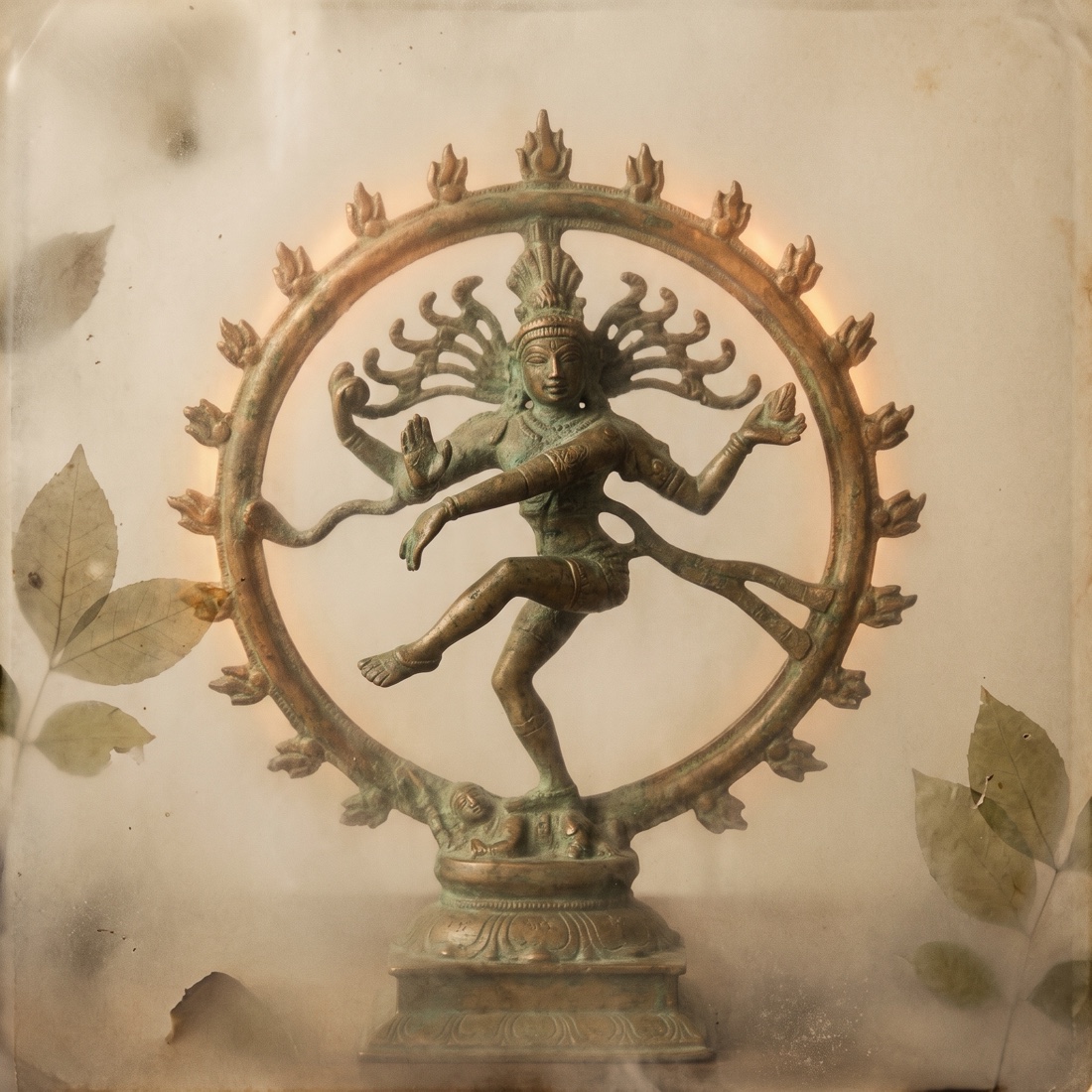 Shiva Nataraja, le danseur cosmique : le tambour qui crée et le feu qui résorbe, symbole de l'action et de la contemplation
