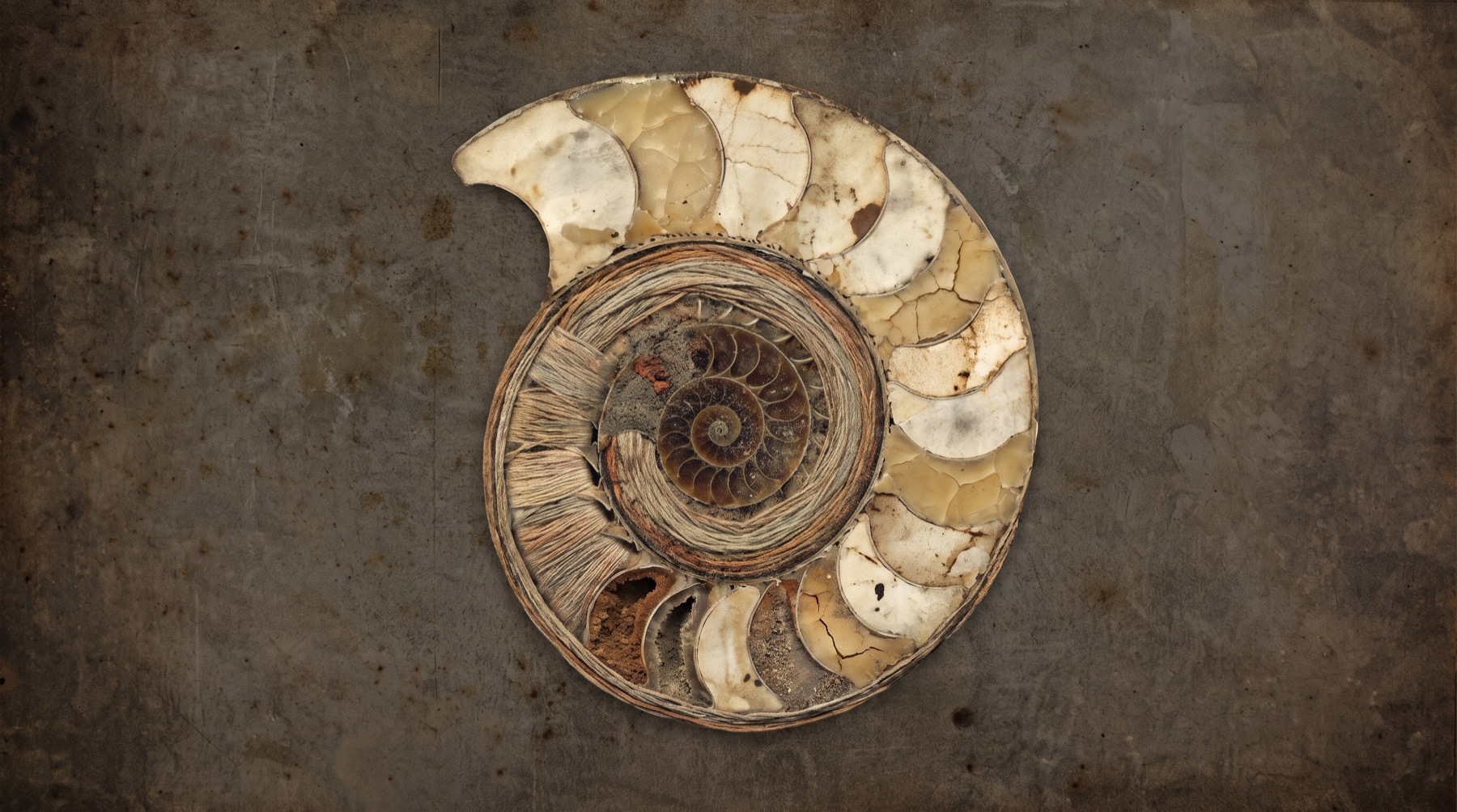 Se libérer de la posture de victime : une ammonite coupée en deux, spirale qui se referme sur elle-même